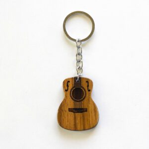 Wooden Guitar Keychain