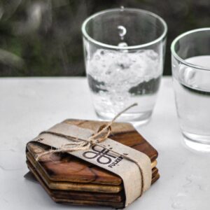 Wooden Hexagonal Coasters - 04 Pieces