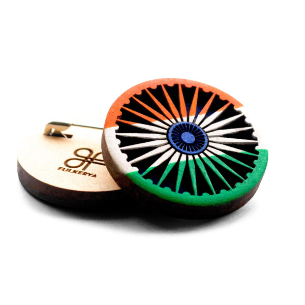India Wooden Flag Badge