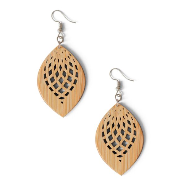Lightweight Bamboo Earrings with Intricate Cutwork