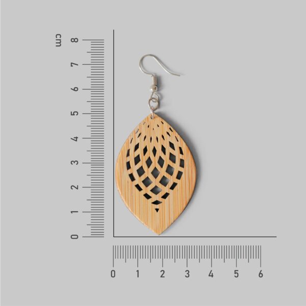 Lightweight Bamboo Earrings with Intricate Cutwork - Image 4