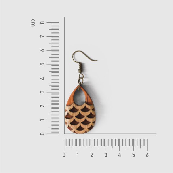 Fish Scale Wooden Earrings - Image 3