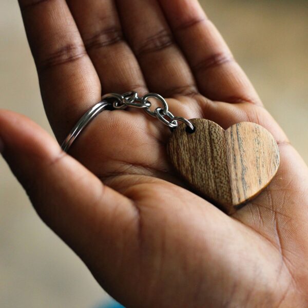 Wooden Heart Keychain - Image 2