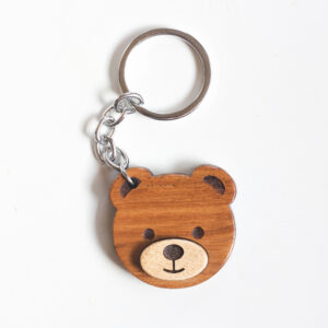 Eco-Conscious Wooden Bear Keychain