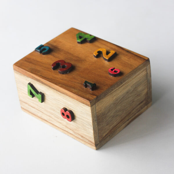 Wooden Pencil Holder with Decorative Numbers, Desktop Organiser for Coloured Pencils, Stationery Storage Box | Perfect for Birday Gifts for Kids, Teens & Adults - Image 3